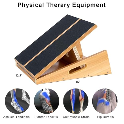 StrongTek Wooden Slant Board, Adjustable Incline, Side Handles, Non-Slip - style: full-coverage