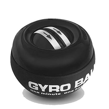 Auto-Start Wrist Power Gyro Ball with LED Lights, Wrist Strengthener and Forearm Exerciser for Stronger Arm Fingers and Muscle - color: Without Light-Black