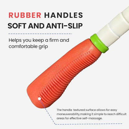 Muscle Roller Stick Massage Roller for Lymphatic Drainage, Cellulite Massager, Leg Massager for Circulation and Pain Relief, Deep Tissue & Trigger Point Massage - color: Red