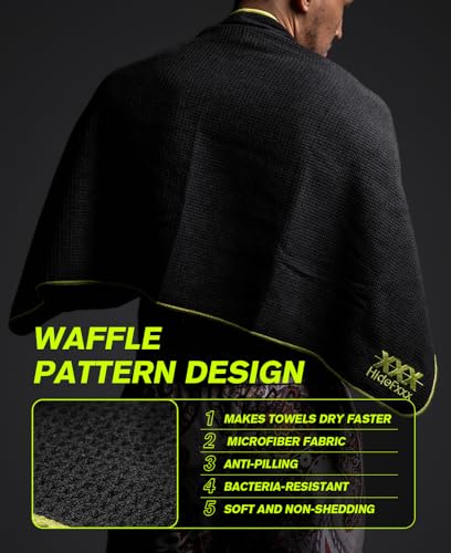 Super Absorbent, Fast Drying Towel - Waffle Weave Sport Towels Gym Towels Workout Sweat Towels for Swimming Beach Hiking Yoga Travel Sports Fitness Towel Duo Set