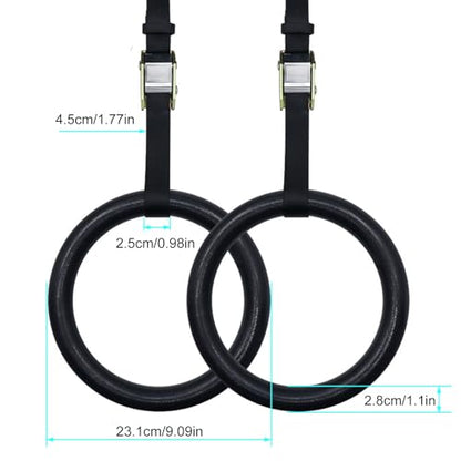 Rings Strap Set, Gym with Adjustable Strap, Fitness Gym Home Equipment Set, Strength Training Fitness Pull Up for Muscle Building