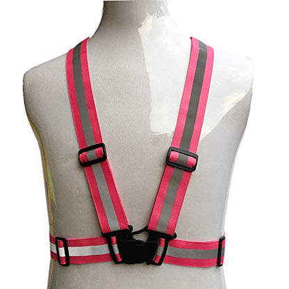 zojo Kids High Visibility Reflective Safety Strap Vest 2PCS - color: Neon Pink-kids Size