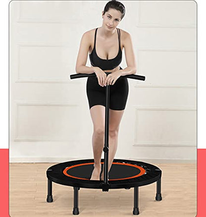 Replacement Trampoline Pad Outdoor Fitness Trampoline with Adjustable Handle,Mute Foldable Trampoline Mini Exercise Rebounder for Adults Kids Indoor/Garden Workout Equipment,Maximum Load 200Kg - size: 48"