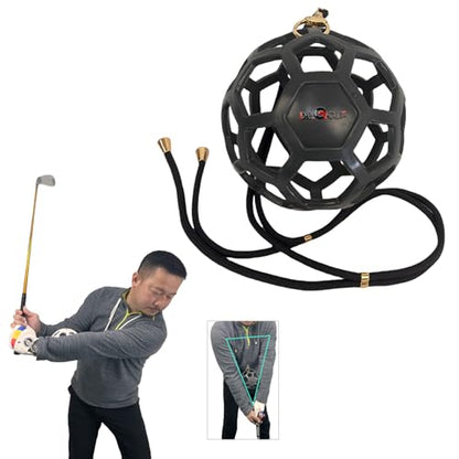 Dr. Golf Big Swing Training Ball - Muscle Memory Trainer for Perfect Arm-Hand Sync, Develop a Connected Golf Swing & Reduce Arm Separation - color: Black