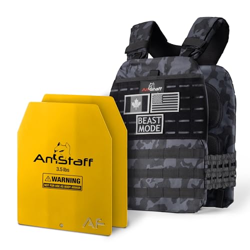 Amstaff Tactical Weighted Vest - Adjustable Weight Vests - Versatile Wearable Vest for Fitness Workouts, Strength and Endurance Training, Running - color: Multicam Black, style: 10 LB