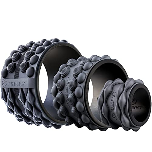 FitBeast Back Roller, Back Wheel Foam Roller - Targeted Muscle Roller for Deep Tissue Massage, Back Stretcher - color: Black, size: 6''+9''+12''