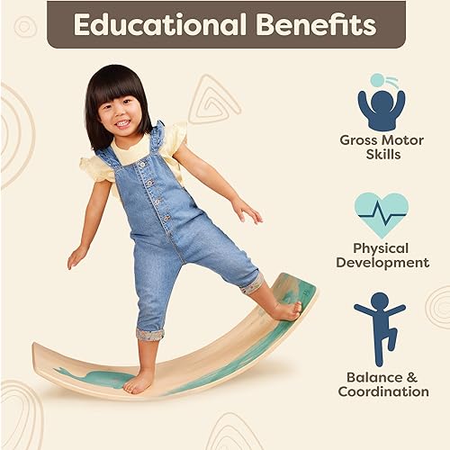 B. toys Teeter-Toddler Wooden Wobble Balance Board and Chair, Furniture