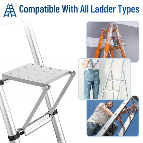LEIFIDE 1 Pcs Ladder Work Platform Attachment, 400 Lbs Heavy Duty Anti-Slip