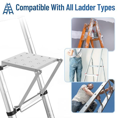 LEIFIDE 1 Pcs Ladder Work Platform Attachment, 400 Lbs Heavy Duty Anti-Slip