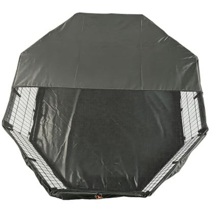 PJYuCien Puppy Playpen with Top Cover & Bottom Pad, 8 Panels 42" H, Black - color: Black, size: Large Pen: 42-Inch High