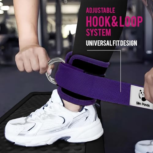 Ankle Strap for Cable Machine,Ankle Cuff for Kickbacks, Booty Hip Abductors,Glute Workouts, Leg Extensions, Curls for Men and Women, Adjustable with Double D-Rings