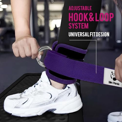 Ankle Strap for Cable Machine,Ankle Cuff for Kickbacks, Booty Hip Abductors,Glute Workouts, Leg Extensions, Curls for Men and Women, Adjustable with Double D-Rings