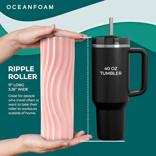 Oceanfoam Ripple Roller - Small Foam Roller for Physical Therapy (Blush) - color: Blush