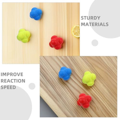 6Pcs Reaction Training Balls for Sports Fitness, 5.5Cm Hexagon Agility Coordination Balls in Red Yellow Blue, Reflex Speed Training Tool for and Adults Indoor Hand-Eye Coordination
