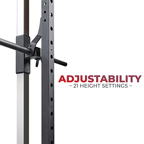 Sunny Health & Fitness Premium Smith Machine & Squat Cage Rack, Pull-Up Bar, Spotter Blocks for Weightlifting & Bench Press for Home Gym Strength Training - style: Essential