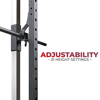 Sunny Health & Fitness Premium Smith Machine & Squat Cage Rack, Pull-Up Bar, Spotter Blocks for Weightlifting & Bench Press for Home Gym Strength Training - style: Essential