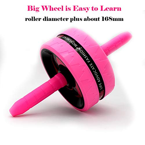 Ab Roller Wheel for Abs Workout - Complete Home Gym Set with AB Wheel Roller, Knee Mat, and Jump Rope (Pink)