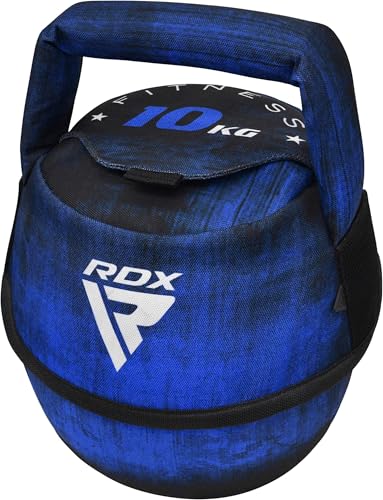 RDX Kettlebell Weights Sandbag with Handle, Fitness Strength Training Weight Lifting Bodybuilding Workout, Swings Squats Snatch Deadlift Thruster, Available In 4 6 8 10 12KG - color: FILLED BLUE, size: 6KG