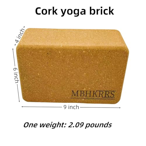 Yoga Block - Fine-Grain Cork Block, Yoga Equipment, Home Gym Accessory, Pilates Tool, Lightweight for Travel, Extra Firm Workout Accessory with Comfortable Edges