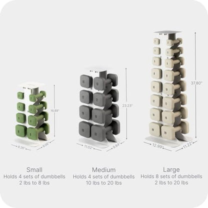 WeGym Dumbbell Racks, Space Saving Solution, Sturdy Cast Iron, Home Workout Storage, Heavy Weights Bearing, Home Strength Training - color: Sandstone, style: M