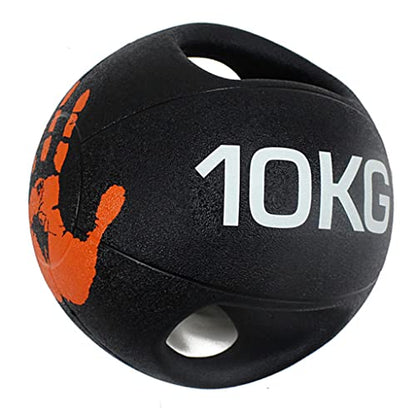 Professional 3KG-10KG Double Handle Grip Medicine Ball - for Weights Training MMA Boxing Exercise Fitness (J 10KG)