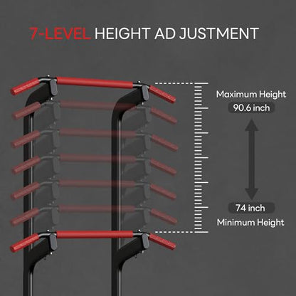 SogesPower Power Tower Pull Up Bar Station Multi-Function Adjustable Height Workout Dip Station Strength Training Equipment for Home Gym Fitness Equipment with Folding Multi-purpose Dumbbell Bench 330LBS