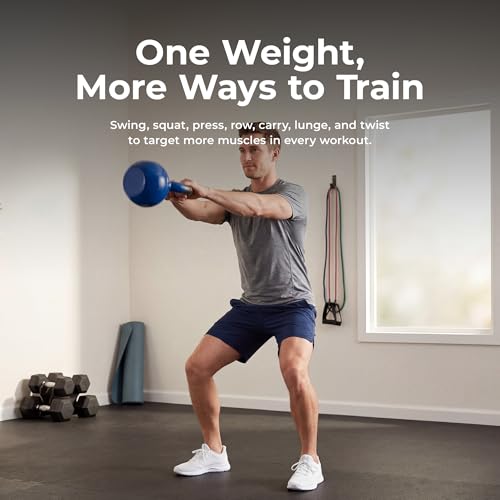 Sunny Health & Fitness Vinyl Coated Kettlebell for Strength Weight Training & Swinging Exercise - In 5, 10, 15, 20, 25 Pound - style: 20 Pound