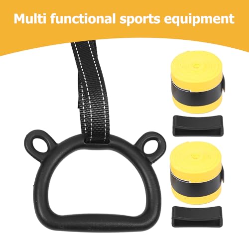 Housoutil Gymnastic Rings Set with Straps, Adjustable Pull up Rings for ’s Indoor Fitness Training and Strength Building, Thickened Sturdy Gym Equipment for Home Use