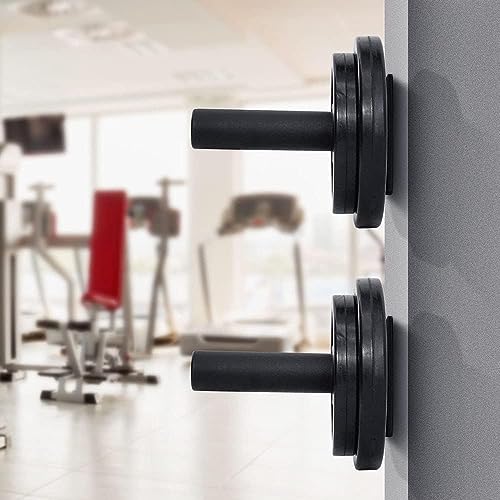 Yes4All Vertical Wall Mounted Olympic Barbell Holder, Barbell Storage Rack, Hanging Barbell Rack for Home Fitness Equipment - color: Black Weight Plate Holder - Single