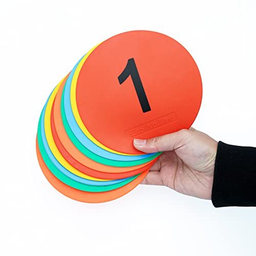 Flat Cones Spot Markers Soccer Basketball Sports Speed Agility Training - color: Number 1-10