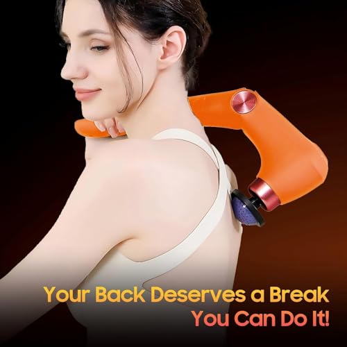 Massage Gun with Heat, Folding Muscle Massager, Massager Gun, Deep Tissue Percussion Massage Gun, 9 Speeds for Back, Shoulders,