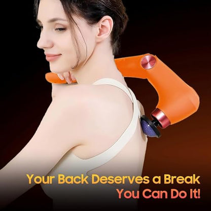 Massage Gun with Heat, Folding Muscle Massager, Massager Gun, Deep Tissue Percussion Massage Gun, 9 Speeds for Back, Shoulders,