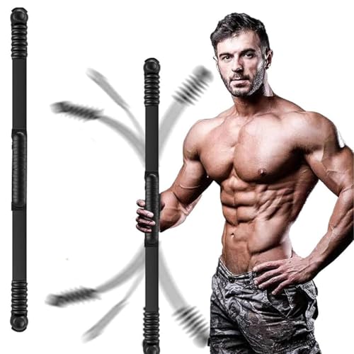 Fitness Bar, Elastic Resistance Exercise Bar for Strength Training - color: Dark Black
