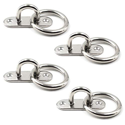 Ceiling Wall Mount Hook Heavy Duty Anchor with Ring 5mm 3/16" 304 Stainless Steel Great for Yoga Swings Hammocks/Boat Rigging/Marine Deck Hardware/Suspension Training Straps - color: 5mm ellipse with ring