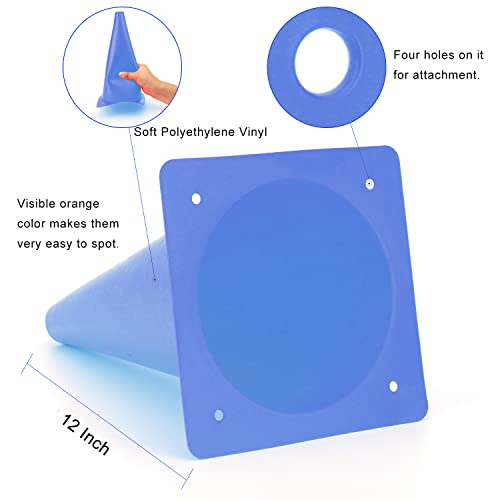 12 Inch Traffic Training Cones, Plastic Safety Parking Cones, 6 Colors - color: Blue, Set of 12
