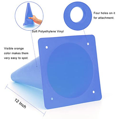 12 Inch Traffic Training Cones, Plastic Safety Parking Cones, 6 Colors - color: Blue, Set of 12