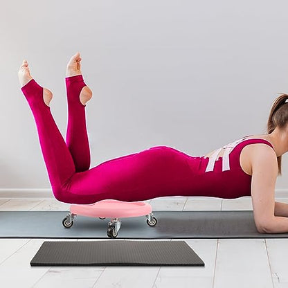 INOOMP Exercise Wheel Disc Core Coaster Abdominal Fitness Sliders Workout Plate Waist Strength Trainer Wheel Roller Disc Ab Training Machine Equipment with Knee Mat for Home Gym