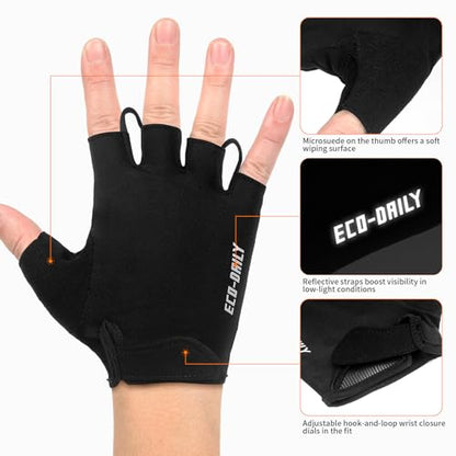 Cycling Gloves for Men Women Padded Mountain Bike Gloves Lightweight Half Finger Gloves Anti-Slip Shock-Absorbing for MTB Road Biking Fitness