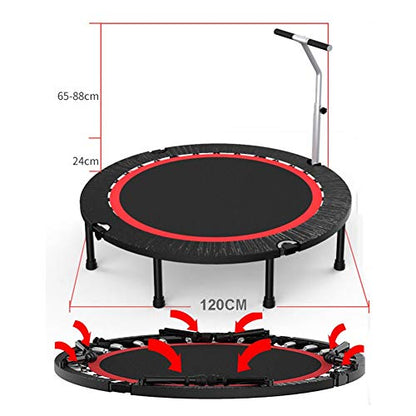 Trampoline 48in Foldable Mini Trampoline, Stable and Quiet Sports Bounce Bed, Very Suitable for Adult and Children Body Fitness Training Exercise, Safe Load 300kg