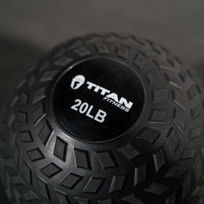 Titan Fitness Rubber Tread Slam Ball, Dead Bounce, Weight Workout - Throw, Catch, Slam, Twist - style: 20 lb