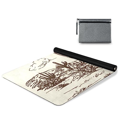 Yoga Mat Wild West Desert Cowboy Non Slip Fitness Exercise Mat Extra Thick Yoga Mats for home workout, Pilates, Yoga and Floor Workouts 71 x 26 Inches - color: Desert Cowboy