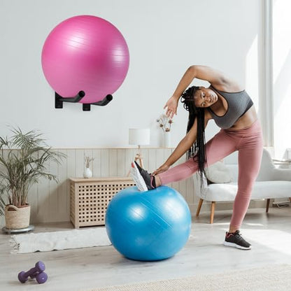 Medicine Ball Rack,Exercise Ball Holder,Wall Rack for Gym Garage Storage Yoga Ball,Suitable for Yoga Ball/Stability Ball/Barre Ball/Yoga Block/Volleyball/Basketball - color: 1 Black