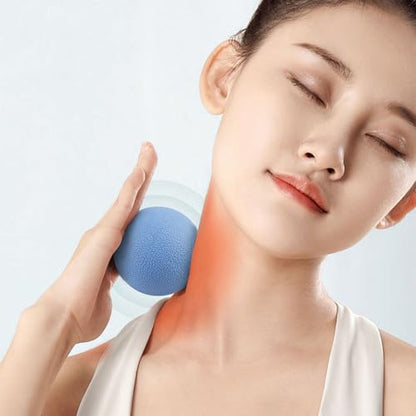 WOVTE Massage Lacrosse Ball Set for Sore Muscles, Shoulders, Neck, Back, Foot, Body, Deep Tissue, Trigger Point, Muscle Knots, Yoga and Myofascial Release - color: Light/Dark Blue Pink