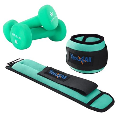 Yes4All Wrist & Ankle Weights Pair 1lb -10lbs, Adjustable Strap for Walking, Jogging, Pilates, Gym Fitness Workout for Women, Men