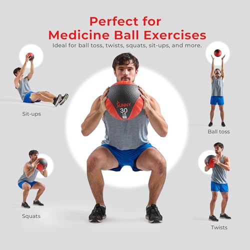 Sunny Health & Fitness Medicine Ball with Premium Dual Textured Grip - size: 8 LB