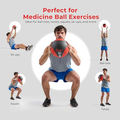 Sunny Health & Fitness Medicine Ball with Premium Dual Textured Grip - size: 8 LB