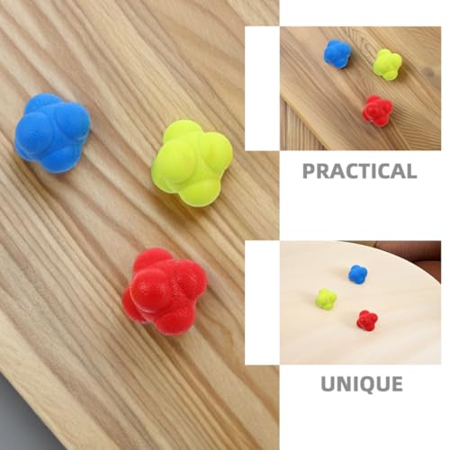 6Pcs Reaction Training Balls for Sports Fitness, 5.5Cm Hexagon Agility Coordination Balls in Red Yellow Blue, Reflex Speed Training Tool for and Adults Indoor Hand-Eye Coordination