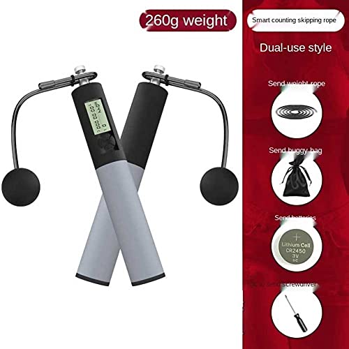 Jump Rope,Skipping Rope with Ball Bearing, 2 in 1 Speed Jump Rope with Digital Counter and Calorie Counter, Adjustable Weighted Jump Ropes for Fitness for Women,Men, Children Smart Counting