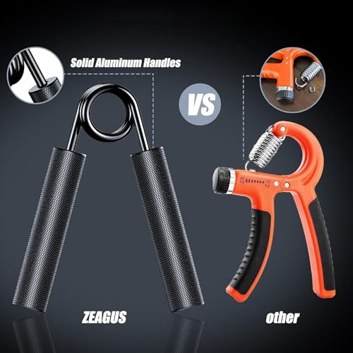 Grip Strength Trainer 4 Pack,50LB-200LB Metal Hand Grip Strengthener,Non-Slip Heavy-Duty Forearm Exerciser,Hand Gripper for Muscle Building and Hand Rehabilitation Exercising - color: Black