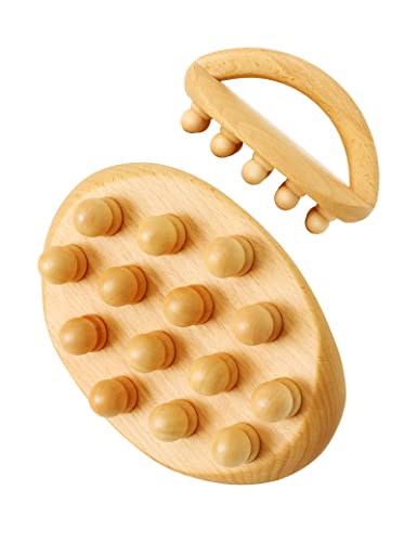 Wood Therapy Massage Tools, Cellulite Massage Tool Wooden Massage Body Brush, Itchy Skin Relief, Body Shaping,Professional Maderoterapia Kit Meridian Pressure Brush, Lymphatic Drainage Massager
